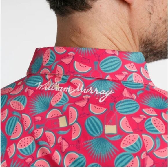 William Murray SEED SPITTERS Golf POLO Pink Watermelon Print Size XL - Picture 3 of 10
